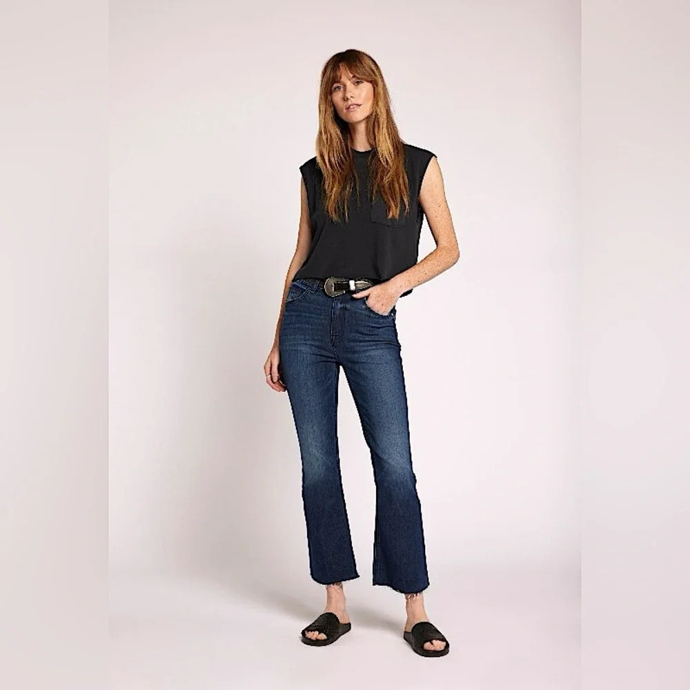 Current/Elliott The Bell 1970s Mason Wash Low Rise Flare Bell Bottom Jeans 27